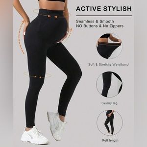 Maternity High Waist Soft Black Leggings